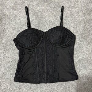 No Boundaries Black Lace-Trim Corset Tank size extra small